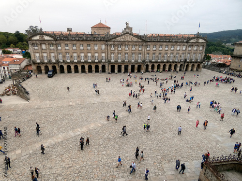 Plaza del Obradoiro en Santiago de Compostela , Galicia, España