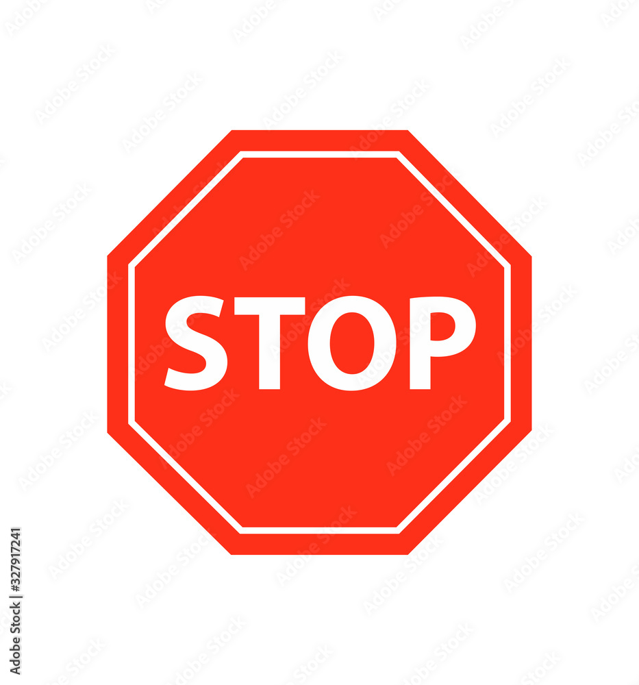 Vector illustration of Stop sign isolated on pure white Vector illustration of Stop sign isolated on pure white
