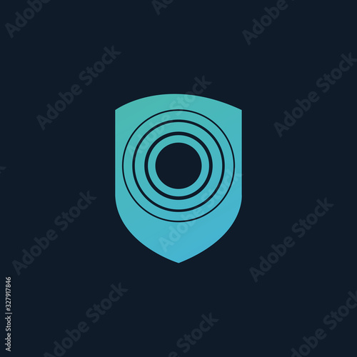 Shield with signal circles ...