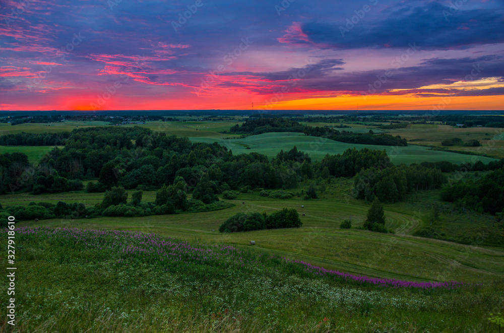 Fototapeta premium Beautiful green nature landscape of Europe
