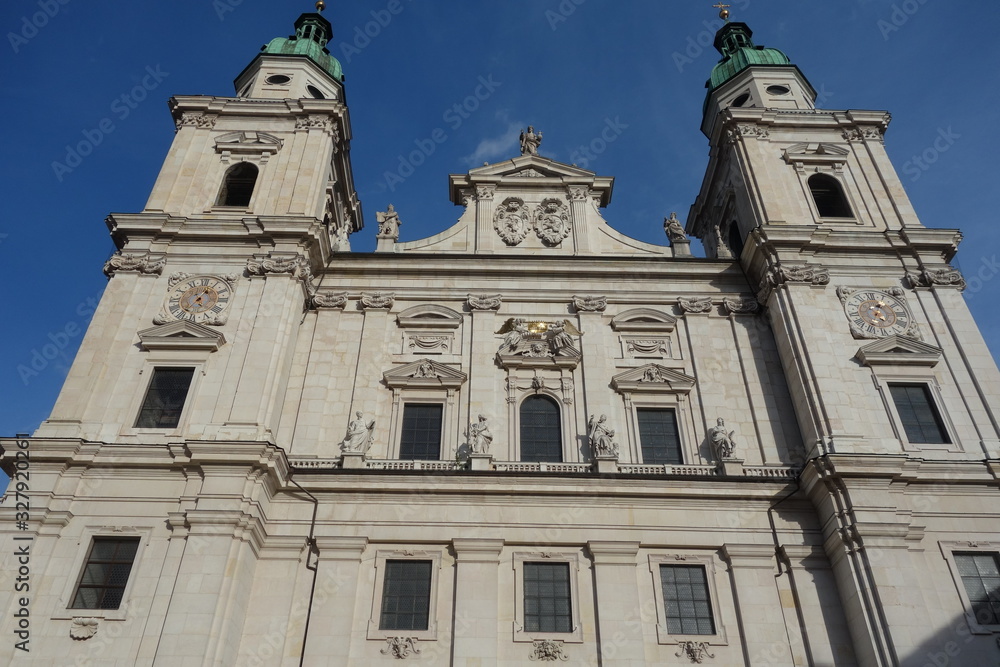 View of Salzburg city in Austria. Cathedral