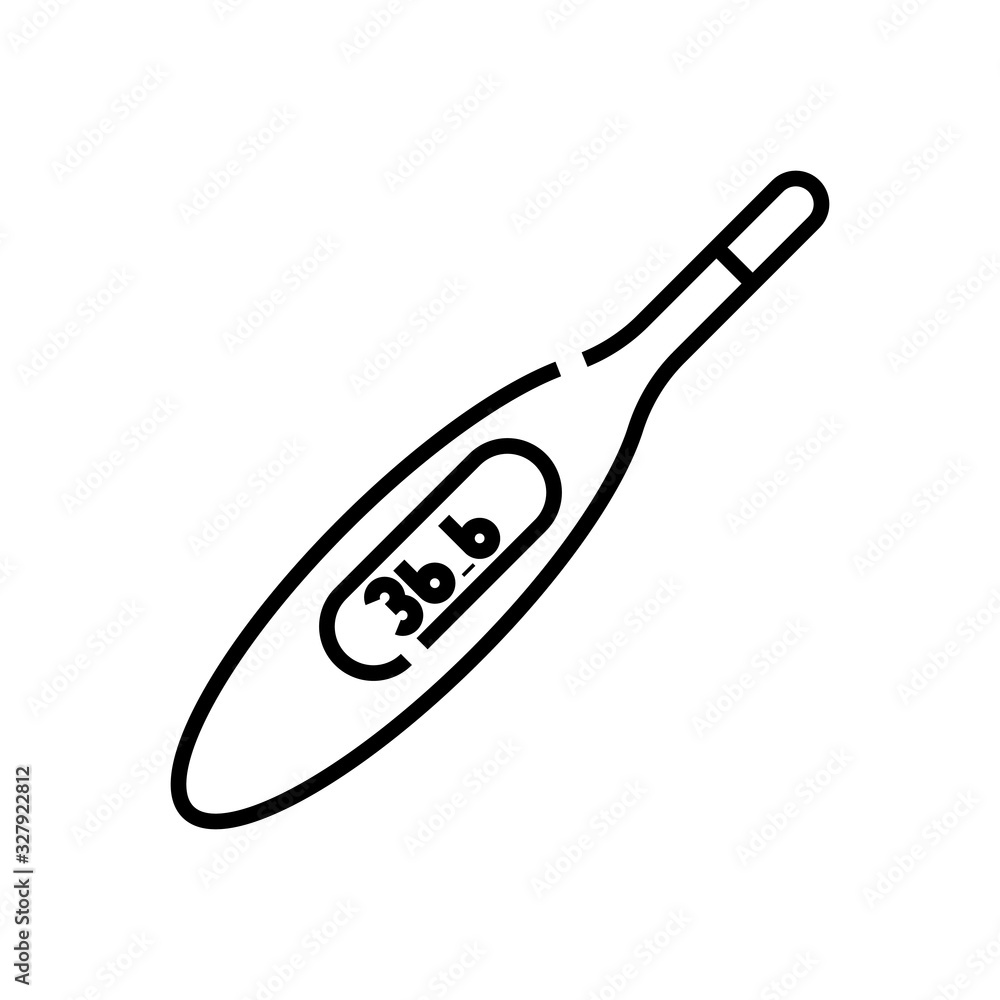 Temperature checking line icon, concept sign, outline vector illustration, linear symbol. Temperature checking line icon, concept sign, outline vector illustration, linear symbol.