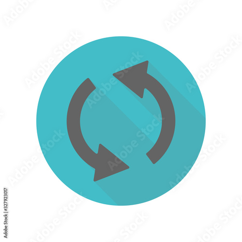 Free Download Arrow, refresh long shadow icon. Simple glyph, flat vector of arrow icons for ui and ux, website or mobile application - GFXLoad