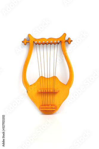 lyre isolated against light background flat lay