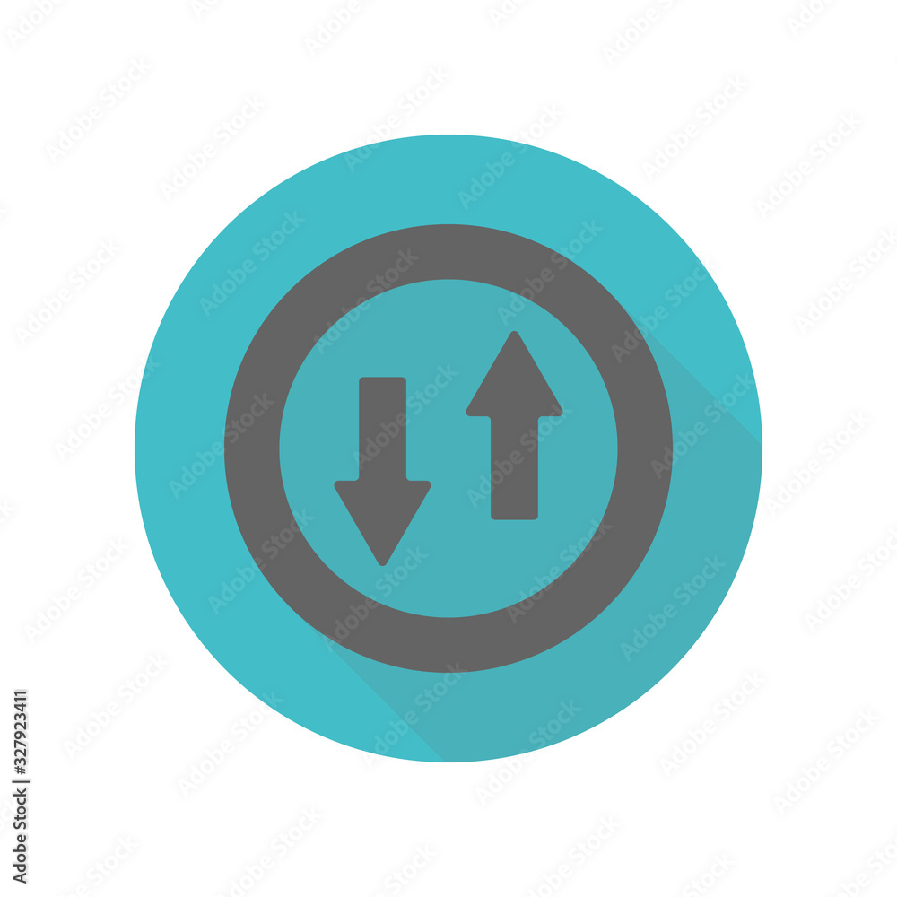 Arrow, opposite long shadow icon. Simple glyph, flat vector of arrow icons for ui and ux, website or mobile application Arrow, opposite long shadow icon. Simple glyph, flat vector of arrow icons for ui and ux, website or mobile application
