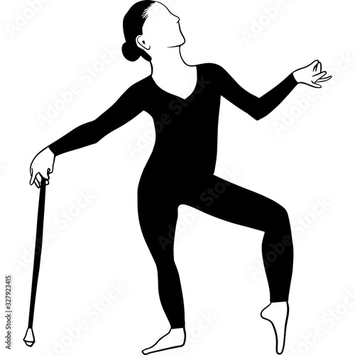 Hand drawn Baton Twirler Vector Sketch