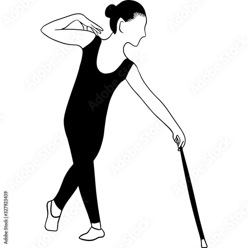 Hand drawn Baton Twirler Vector Sketch