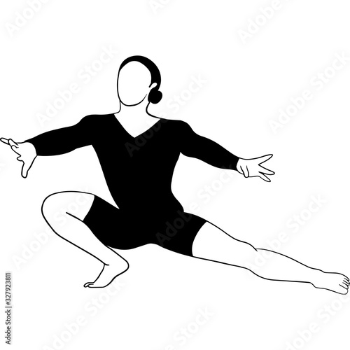 Hand drawn Female Gymnast Vector Sketch