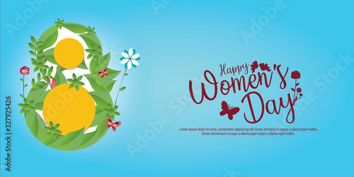 International women s day poster. 8 number origami design. Happy Mother s Day. vector illustration with place for your text.