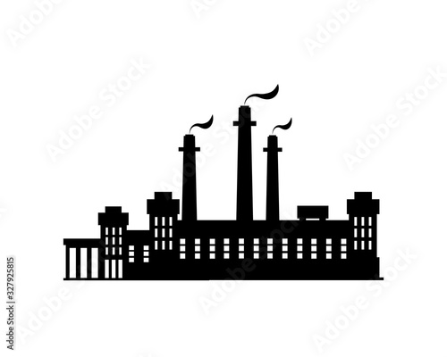 The building of a large metallurgical or chemical plant. The concept of industrial plant, environmental pollution, globalization. Vector illustration on a white background.