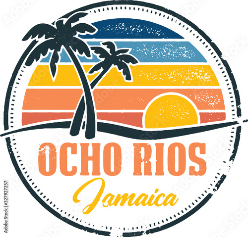 Ocho Rios Jamaica Vintage Stamp Vector Design