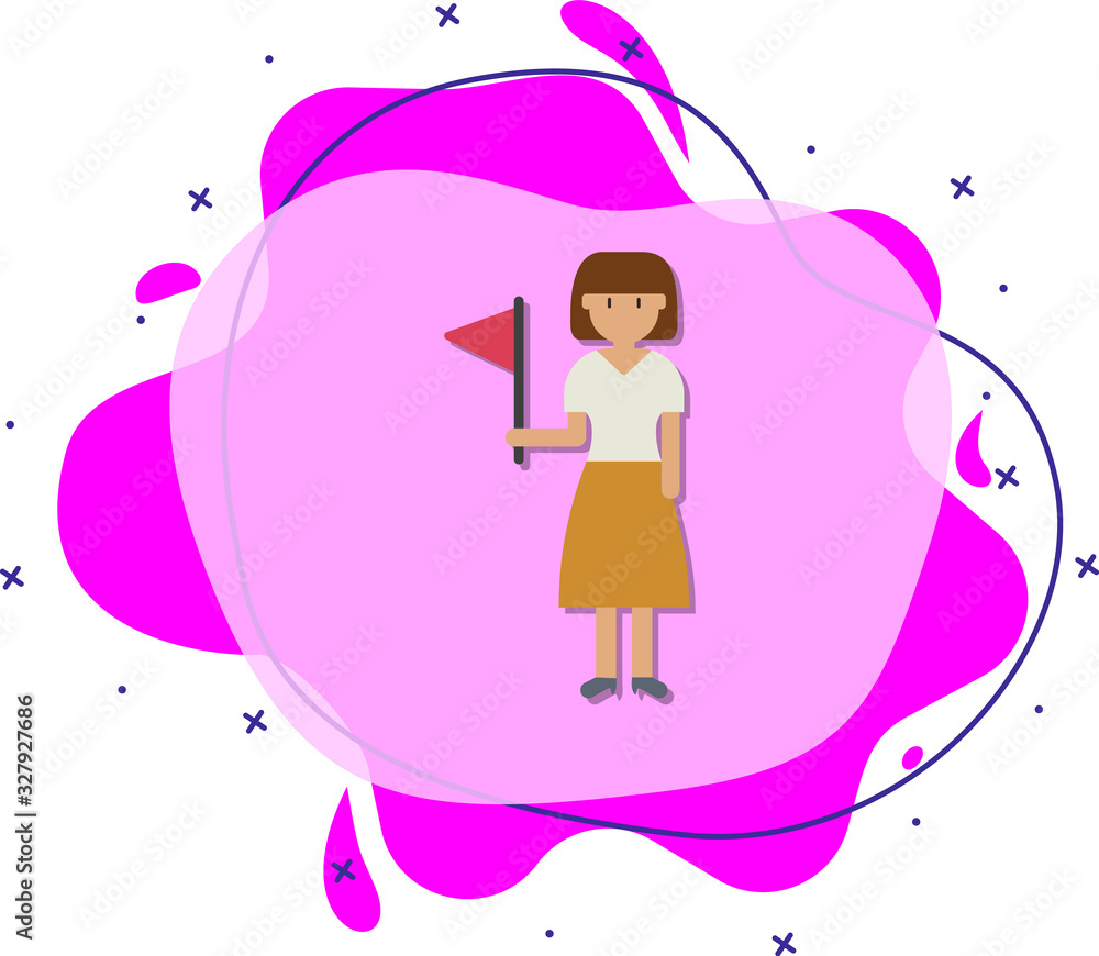 Guide, woman cartoon icon. Simple color vector of travel icons for ui ...