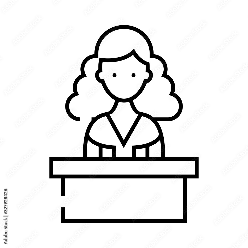 Testifier line icon, concept sign, outline vector illustration, linear symbol. Testifier line icon, concept sign, outline vector illustration, linear symbol.