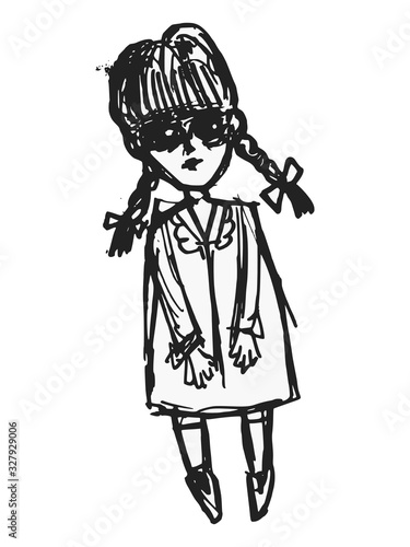 Vector illustration of strange doll