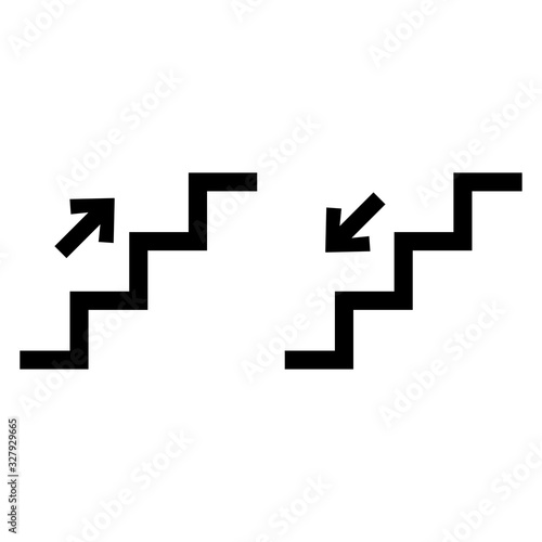 Slika na platnu Stairs up and stairs down symbol set