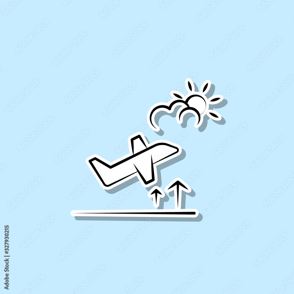 Aircraft stay sticker icon. Simple thin line, outline vector of travel icons for ui and ux, website or mobile application