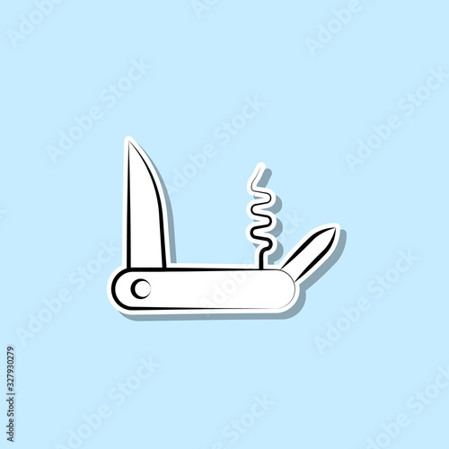 Pocketknife sticker icon. Simple thin line, outline vector of travel icons for ui and ux, website or mobile application
