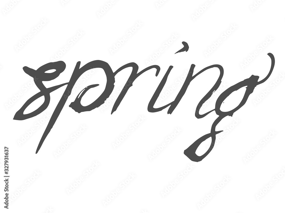 word spring in handwriting style