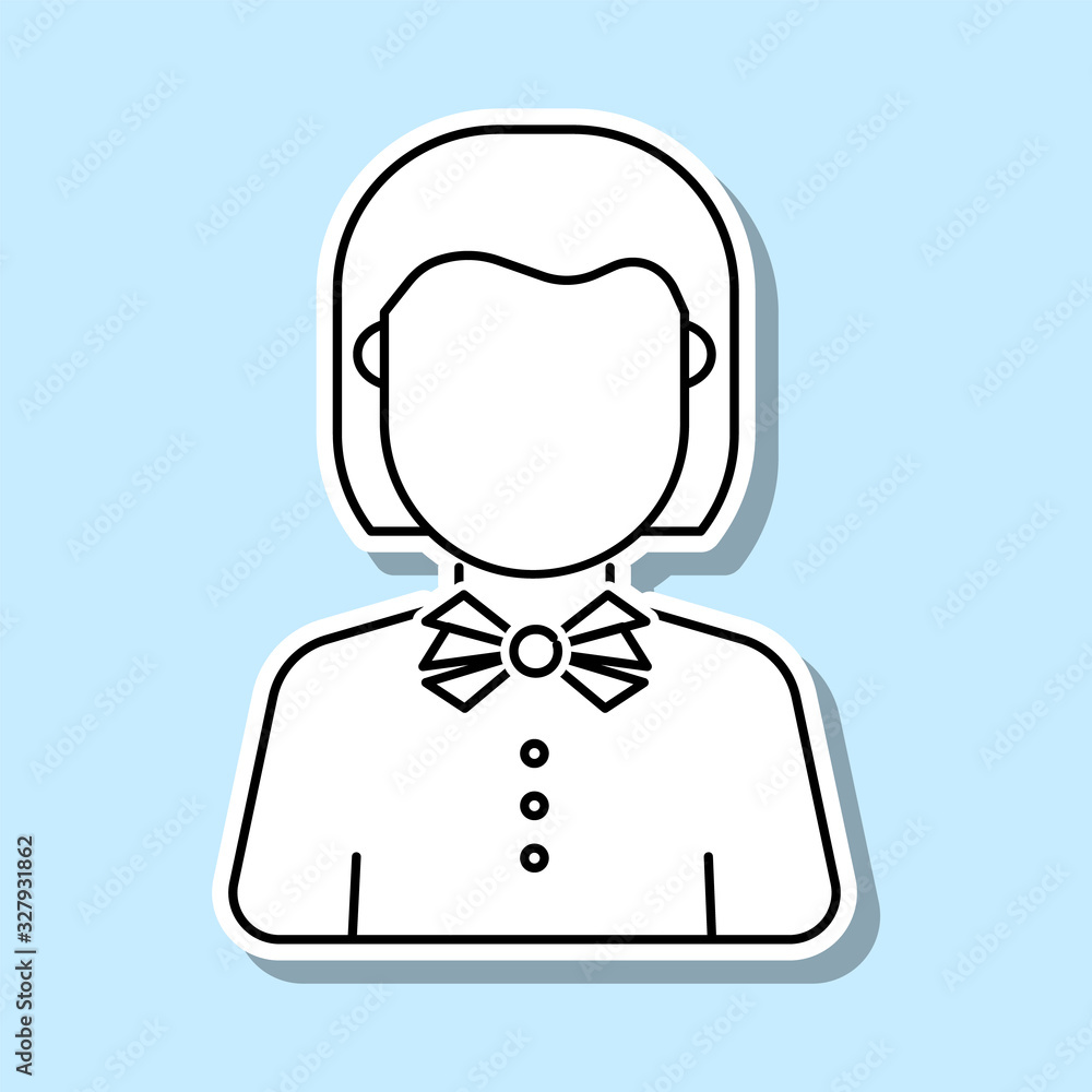 Teacher avatar sticker icon. Simple thin line, outline vector of avatar icons for ui and ux, website or mobile application Teacher avatar sticker icon. Simple thin line, outline vector of avatar icons for ui and ux, website or mobile application