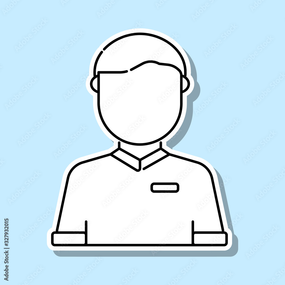 Referee avatar sticker icon. Simple thin line, outline vector of avatar icons for ui and ux, website or mobile application Referee avatar sticker icon. Simple thin line, outline vector of avatar icons for ui and ux, website or mobile application