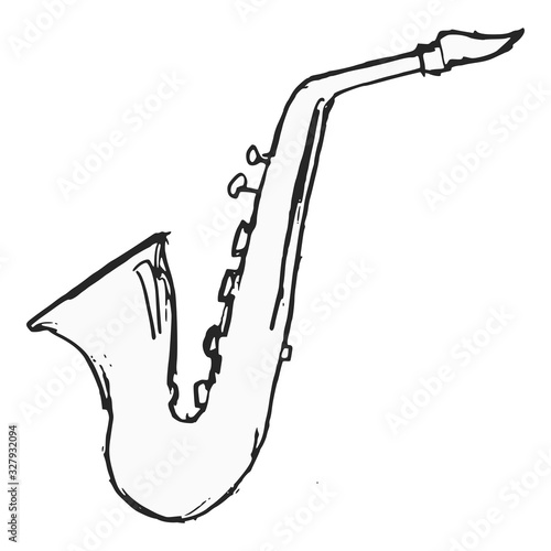 Vector sketch of saxophone
