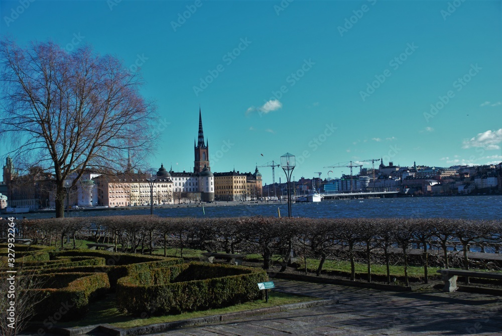 architectural views of buildings of Stockholm