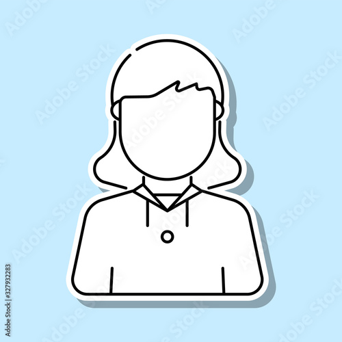 Scout girl avatar sticker icon. Simple thin line, outline vector of avatar icons for ui and ux, website or mobile application © gunayaliyeva