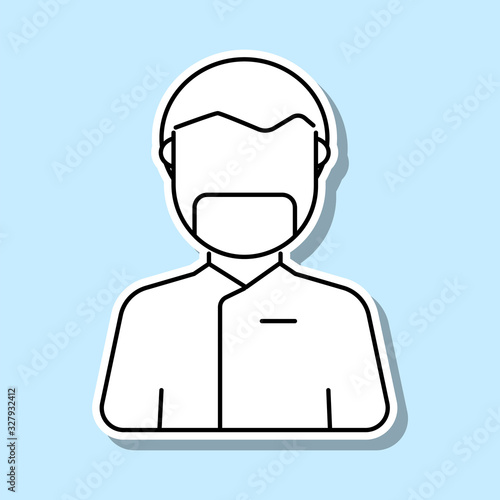 Medical surgery doctor avatar sticker icon. Simple thin line, outline vector of avatar icons for ui and ux, website or mobile application