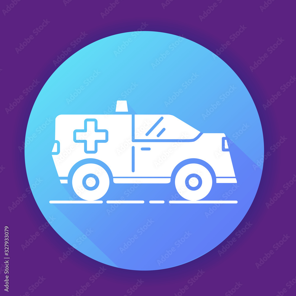 Ambulance car icon. Flat vector illustration. Ambulance car icon. Flat vector illustration.