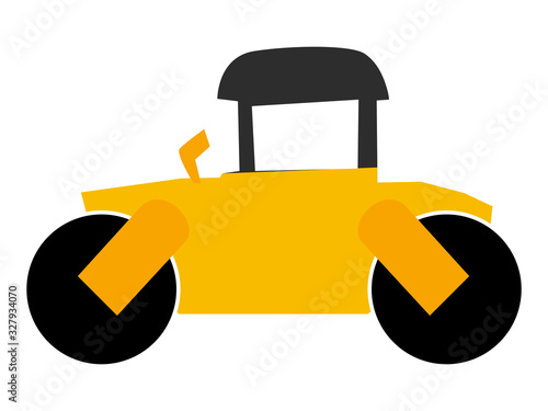 Vector, colored illustration of asphalt compactor