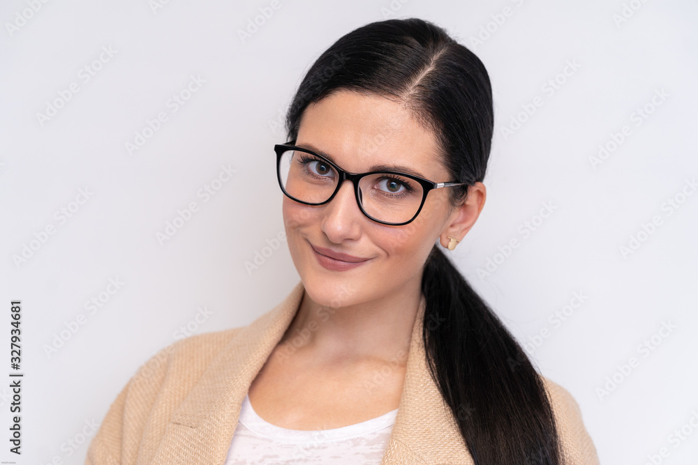 young business woman in glasses young business woman in glasses