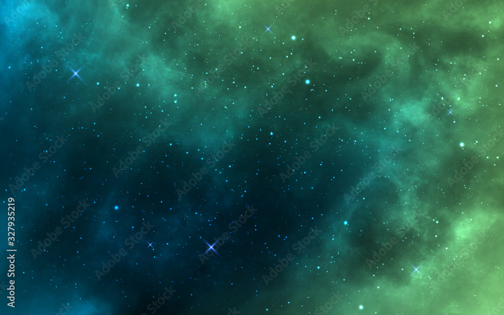 Blue And Green Galaxy Background