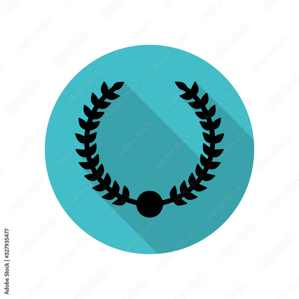 Laurel wreath long shadow icon. Simple glyph, flat vector of arrow icons for ui and ux, website or mobile application Laurel wreath long shadow icon. Simple glyph, flat vector of arrow icons for ui and ux, website or mobile application