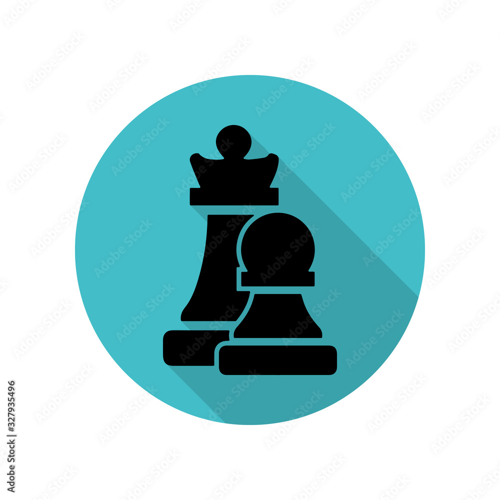Chess figures silhouettes long shadow icon. Simple glyph, flat vector of arrow icons for ui and ux, website or mobile application Chess figures silhouettes long shadow icon. Simple glyph, flat vector of arrow icons for ui and ux, website or mobile application