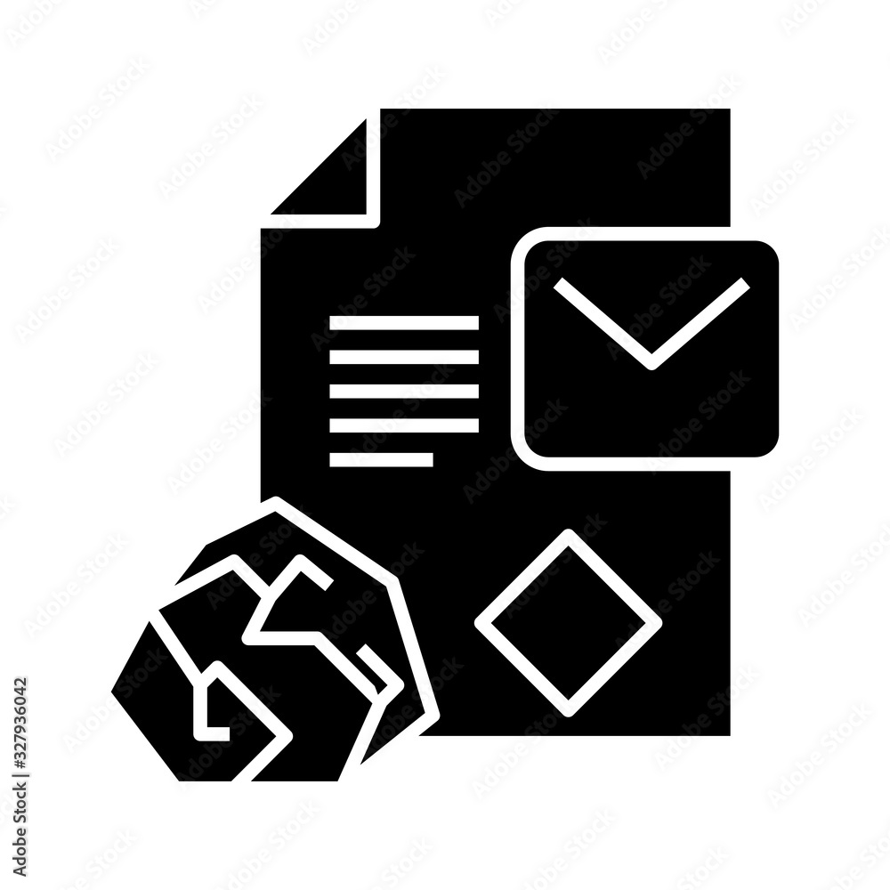 Messaging black icon, concept illustration, vector flat symbol, glyph sign. Messaging black icon, concept illustration, vector flat symbol, glyph sign.