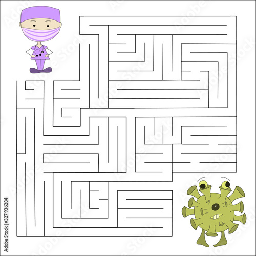 Logical puzzle game for children and adults. Help the doctor catch a virus (coronovirus). The medicine. Developing kids attentiveness and spatial, mathematical thinking skills. IQ training test.