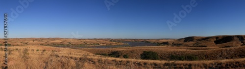 Panorama of madagascar highlands landscape/ panorama of pristine african landscape