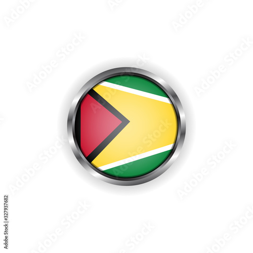 Abstract button with stylish metallic frame. Guyana flag vector illustration Free Download Abstract button with stylish metallic frame. Guyana flag vector illustration - GFXLoad