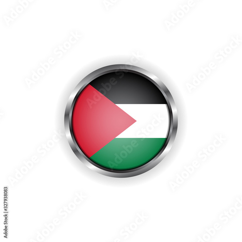 Free Download Abstract button with stylish metallic frame. Palestine flag vector illustration - GFXLoad