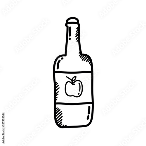 apple cider doodle icon, vector illustration