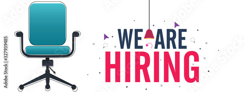 We're hiring. Vector flat illustration on white background.