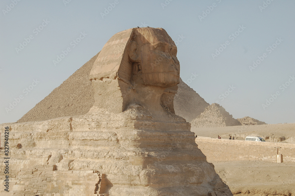 sphinx and pyramid