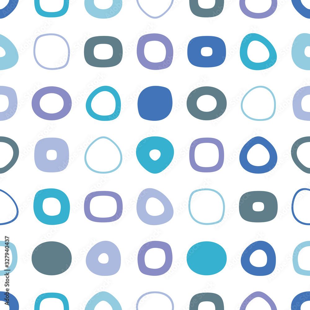 Blue retro vector seamless pattern with round shapes Blue retro vector seamless pattern with round shapes