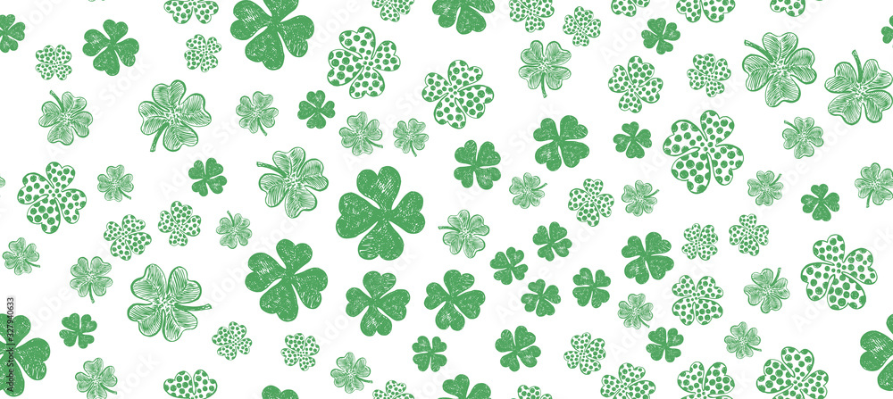 Clover set, hand drawn illustration. Patrick day. Clover set, hand drawn illustration. Patrick day.