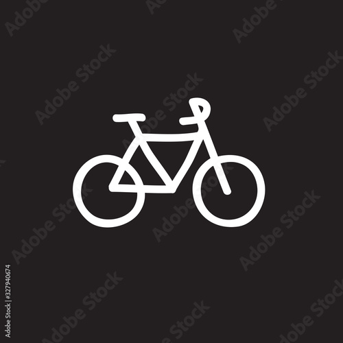 bicycle doodle icon, vector illustration