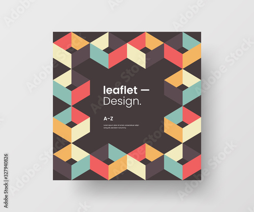 Amazing business advertisement vector mural art square banner mock up. Modern corporate abstract geometric illustration design layout background. Company identity quadrangle texture brochure template.