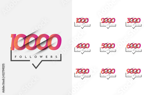 set 1000 to 10000 followers celebration design