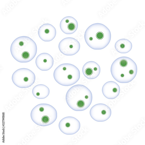 virus in water drop