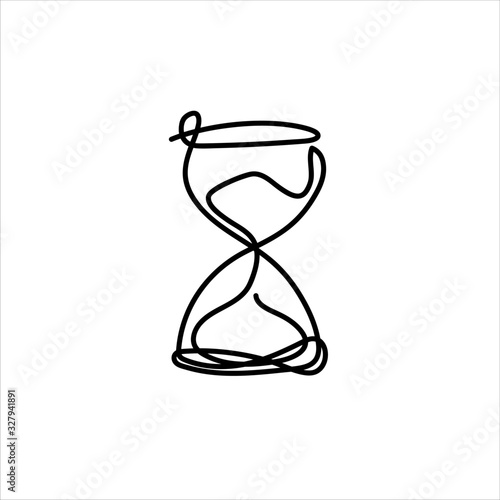 One line sand watch design - Hand drawn minimalism style vector illustration.