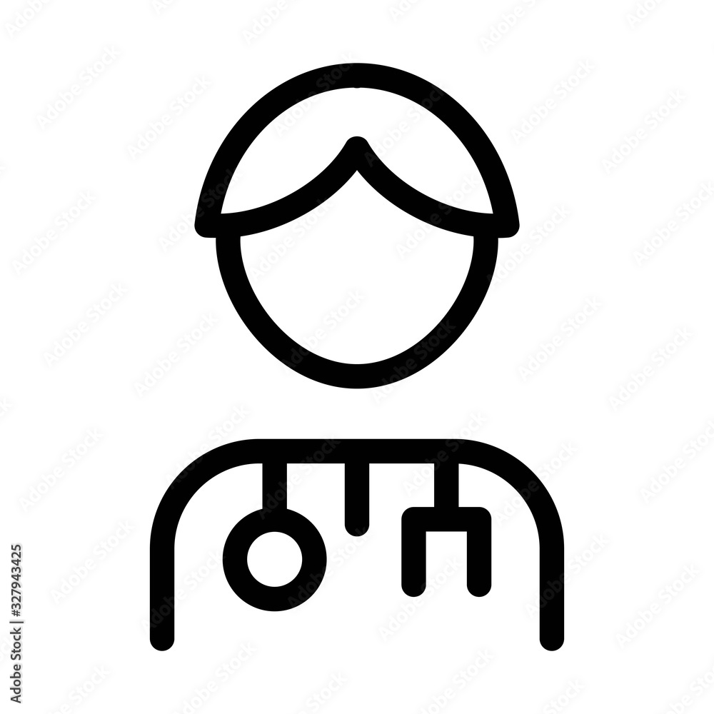 Doctor icon in line style. Hospital staff symbol. Medic, medical personnel sign. Doctor icon in line style. Hospital staff symbol. Medic, medical personnel sign.
